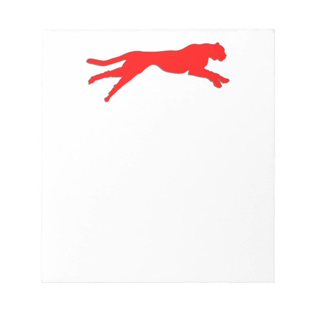 Red graphic art cheetah notepad (Front)
