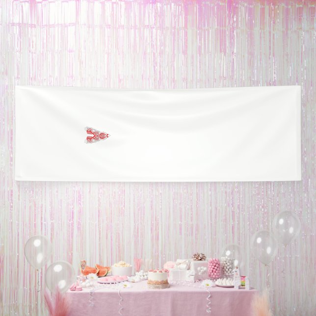 Red graphic design featuring intricate line art mo banner (Party)