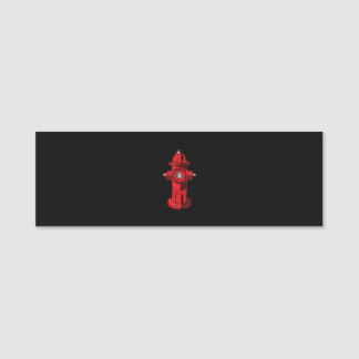 Red Graphic Fire Hydrant Firefighter Work Gifts Name Tag