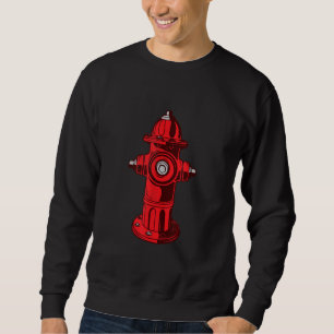 Red Graphic Fire Hydrant Firefighter Work Gifts Sweatshirt