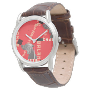 RED GRAPHIC WEIM mens watch brown leather