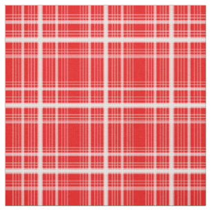 Red Graphic Windowpane Plaid Check Fabric