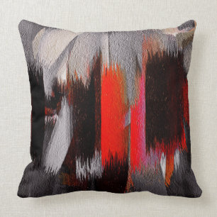 Red Gray Abstract Cushion