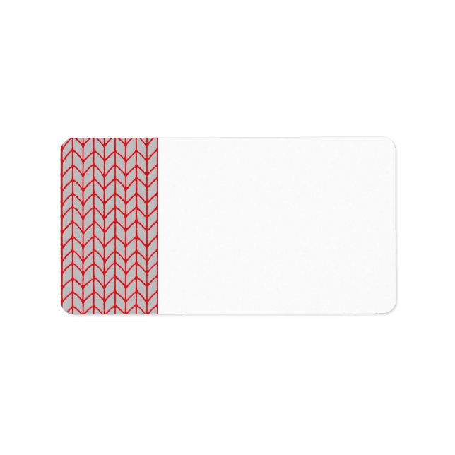 RED GRAY KNIT Address Labels (Front)