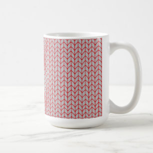 RED GRAY KNIT Tall White Mug 