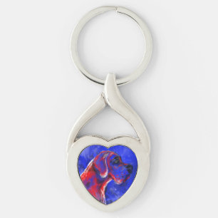 Red Great Dane Key Ring