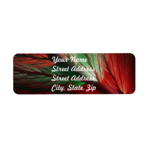 Red & Gree Abstract Fractal Return Address Sticker