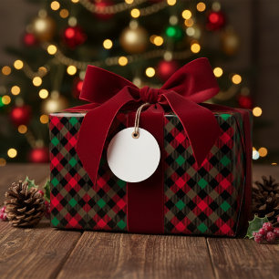 Red, Green and Black Christmas Buffalo Plaid Wrapping Paper