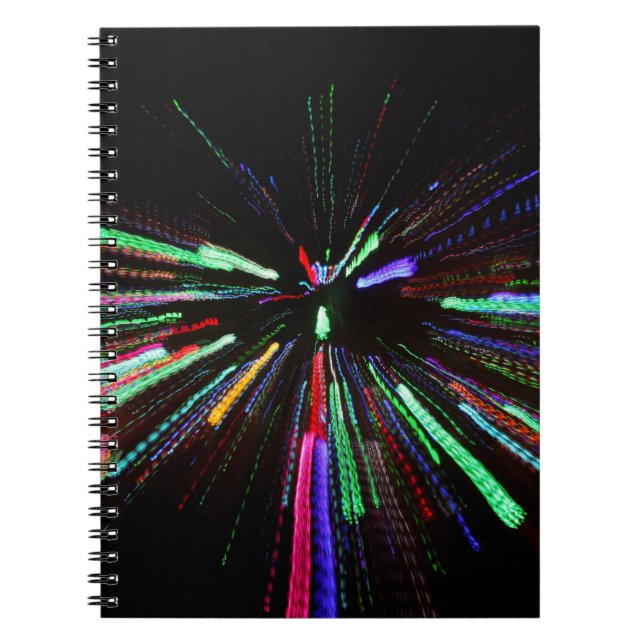 Red, green, and blue abstract painting notebook (Front)