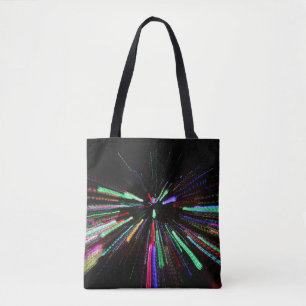 Red, green, and blue abstract painting tote bag