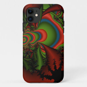 red green and blue fractal art iphone case