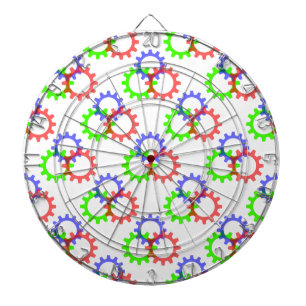 Red, Green and Blue Gears Dartboard