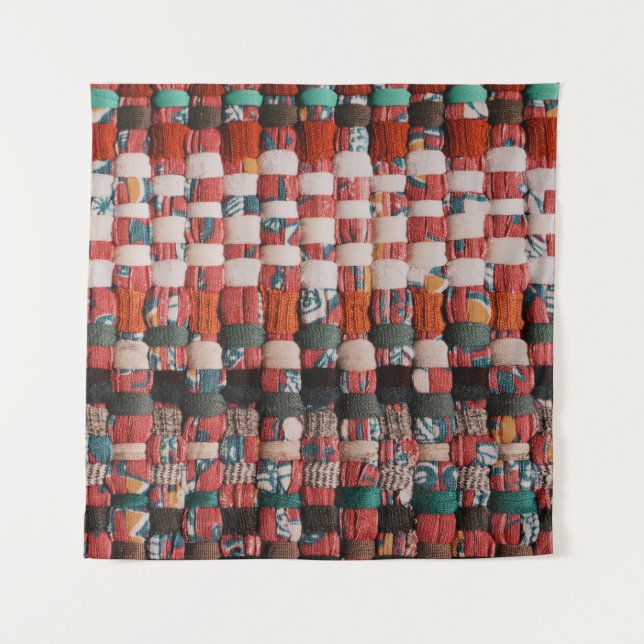 RED GREEN AND BLUE TEXTILE TAPESTRY (Front)