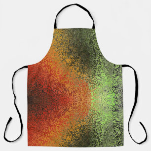 Red Green And Gold Pattern Apron
