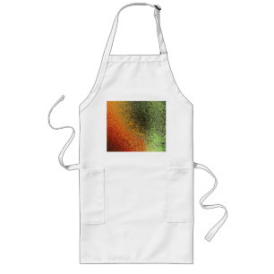Red Green And Gold Pattern Long Apron