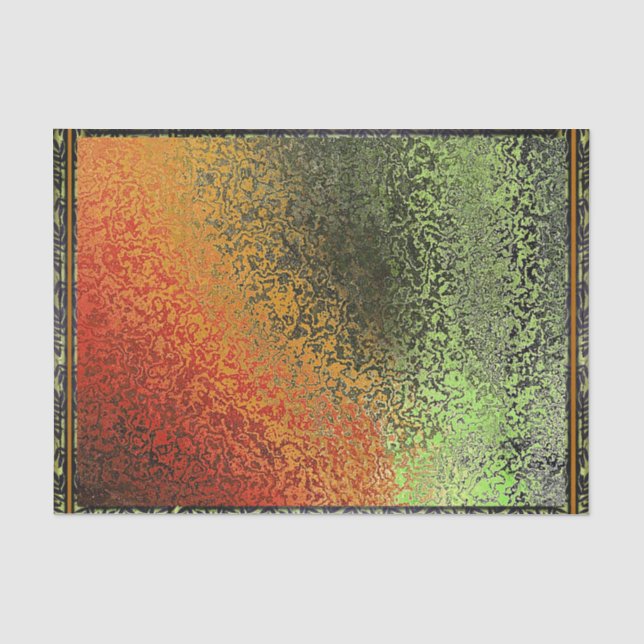 Red Green And Gold Pattern  Tissue Paper (Front)