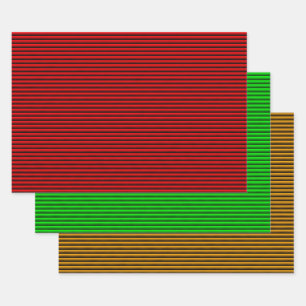 Red, Green, And Gold Wrapping Paper Sheets
