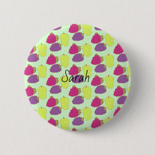 Red,Green And Purple Grapes 6 Cm Round Badge