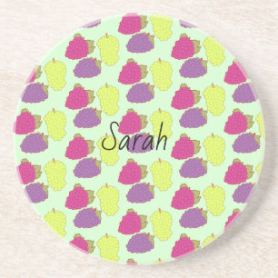 Red,Green And Purple Grapes Coaster