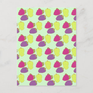 Red,Green And Purple Grapes Postcard