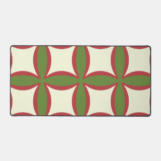Red, Green And Tan Pattern Desk Mat