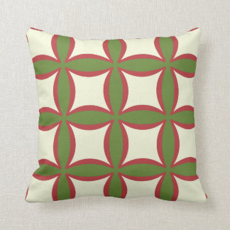 Red, Green And Tan  Pattern Toss Pillows 132