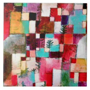 Red Green and Violet, Paul Klee Ceramic Tile