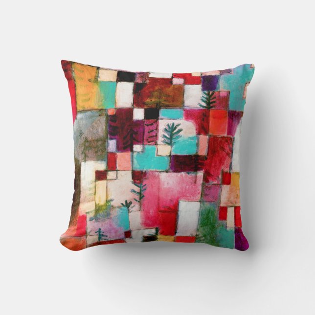 Red Green and Violet, Paul Klee Cushion (Front)