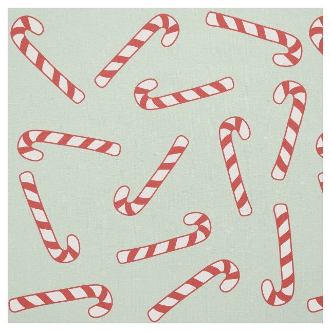 Red, Green and White Candy Cane Christmas Pattern  Fabric (Swatch)
