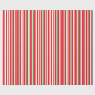 Red Green and White Candy Cane Pattern Custom Wrapping Paper