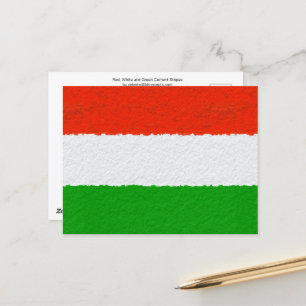 Red, Green and White Cement Stripes   Holiday Postcard