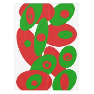 Red, Green and White Orbs Tablecloth