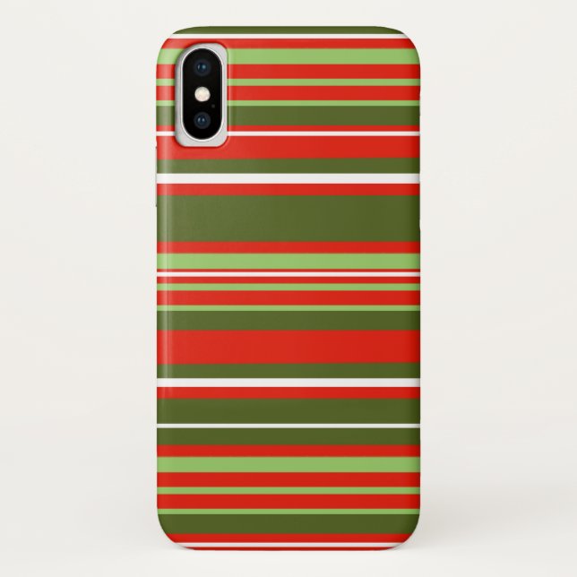 Red, Green and White Striped iPhone / iPad case (Back)