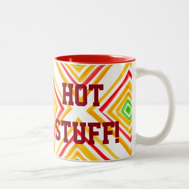 Red Green and Yellow Two-Tone Coffee Mug (Right)