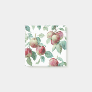 Red Green Apple Fruit Pattern Watercolor Rustic  Post-it Notes