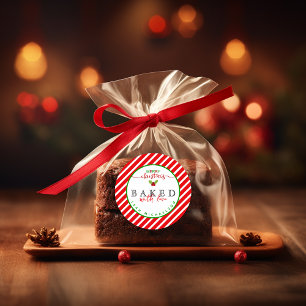 Red Green Baked With Love Christmas  Classic Round Sticker