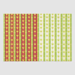 Red Green Bamboo Leaves Tissue Paper