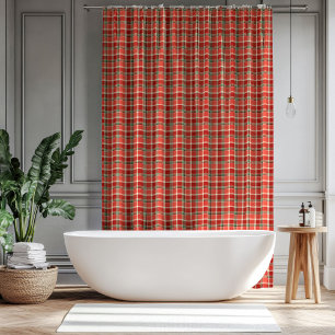 Red Green Bath Curtain Timeless Christmas Accent