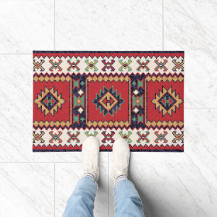 Red Green Beige Black White Oriental Kilim Rug