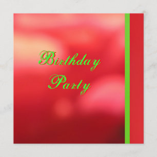 Red Green Birthday Party Invitation
