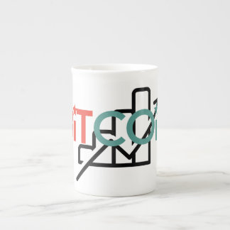"Red Green Bitcoin Growth Chart Stars Design" Bone China Mug