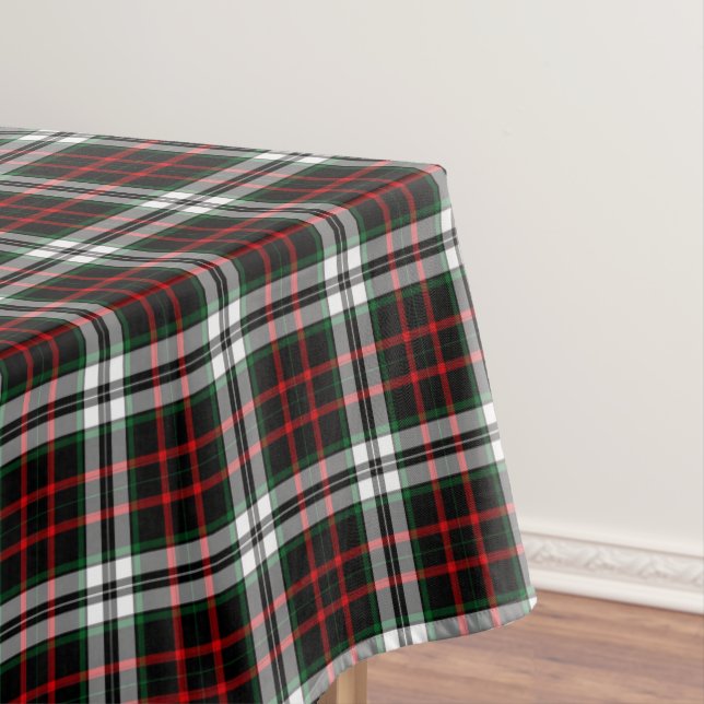 Red, Green, Black and White Tartan Plaid Tablecloth (In Situ)