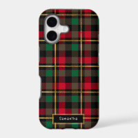 Red, Green, Black & Gold  Christmas Plaid 
