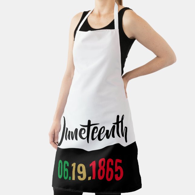 red green black gold June 19 1865 JUNETEENTH Apron (Insitu)