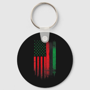 Red Green Black History American African Flag  Key Ring