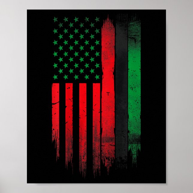 Red Green Black History American African Flag  Poster (Front)