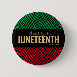 Red Green Black Independence Day 1865 JUNETEENTH 6 Cm Round Badge