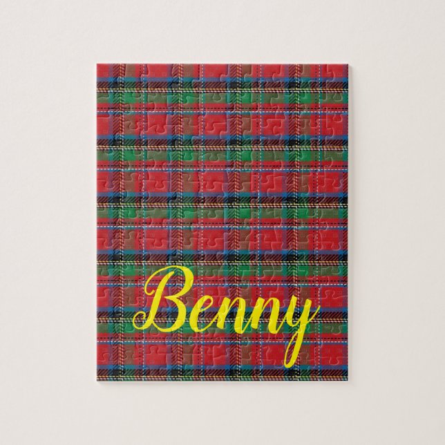 Red Green Black Plaid Jigsaw Puzzle (Vertical)
