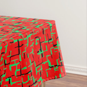 Red Green Black Tablecloth