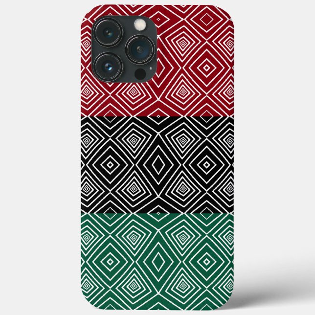 red green black Tribal Diamonds African Pattern Case-Mate iPhone Case (Back)